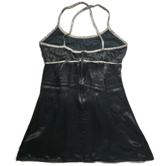 Vtg 90s Y2K Morbid Threds Mini Slip Dress Grunge Goth Babydoll Tripp Hot Topic S - Picture 3 of 4